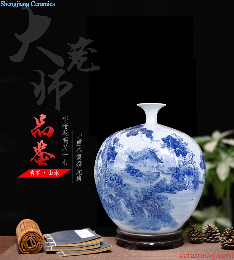 Jingdezhen ceramics famous masterpieces hand-painted porcelain of pomegranate sitting room porch place bottle home decoration arts and crafts