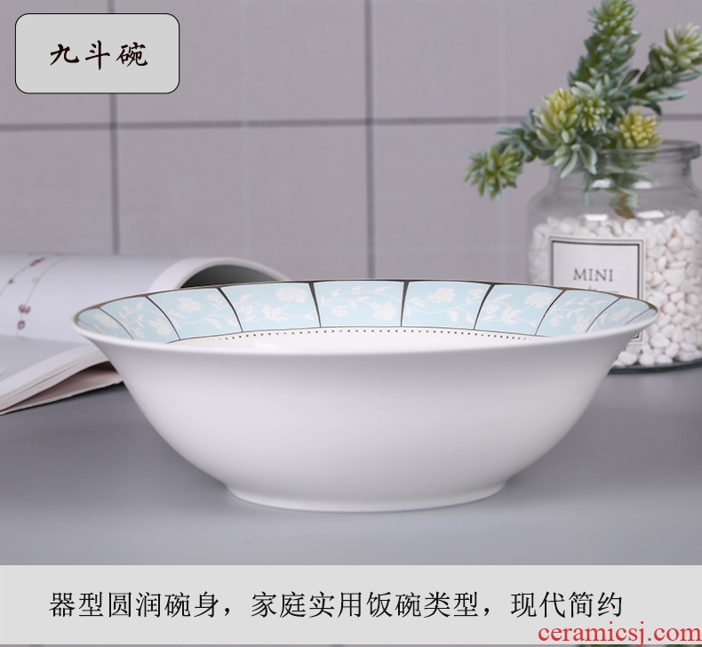 Dishes suit small age bulk 】 【 0 m the household ceramic bowl bowl fish dish of jingdezhen noodles soup bowl