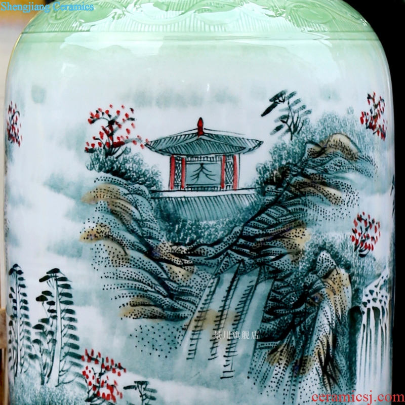 Jingdezhen ceramics hand-painted color bright future of large vase sitting room hotel modern furnishing articles ornaments