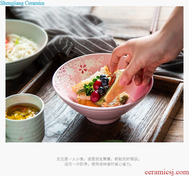 Ijarl million jia hand-painted ceramic la rainbow noodle bowl Japanese malatang commercial dish bowl bowl of beef noodles in soup bowl dessert salad bowl