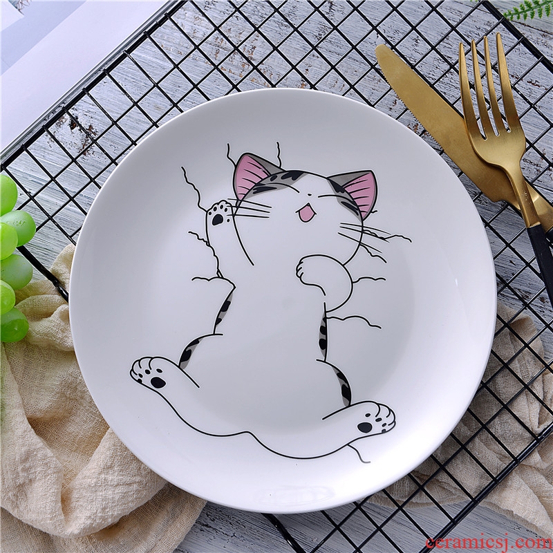 Steak western ceramic plate lovely creative personality nice cartoon circle plate dishes home dishes