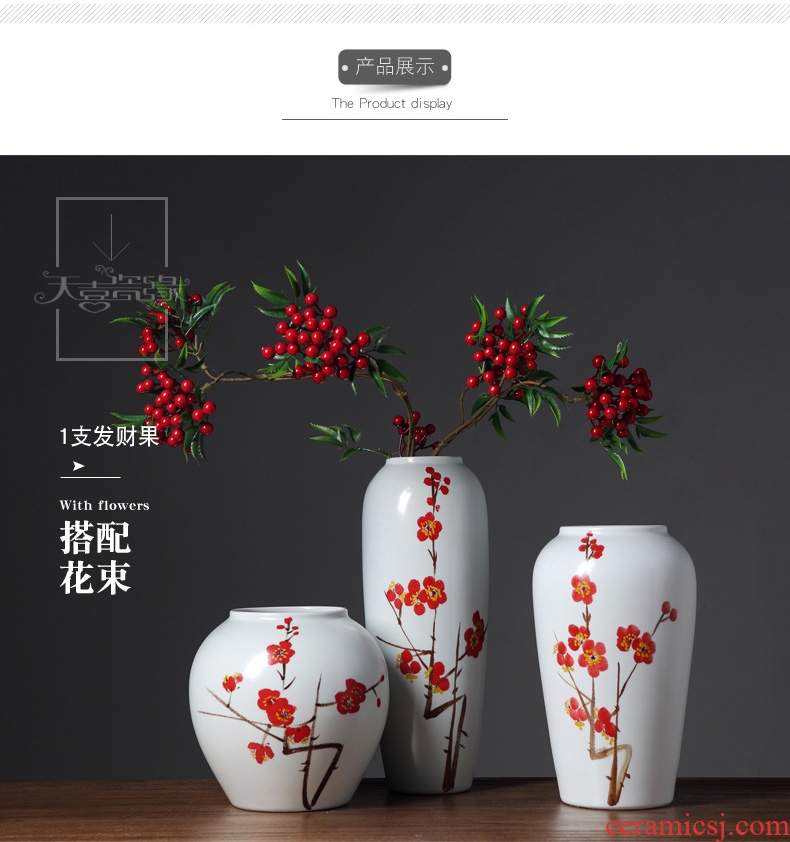 Jingdezhen contemporary and contracted ceramic vase furnishing articles creative living room TV cabinet table flower arranging, home decoration