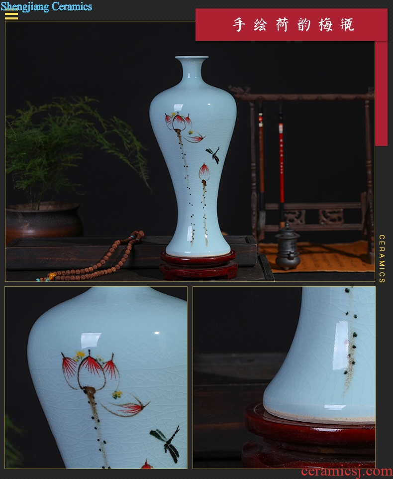 Jingdezhen ceramics Chinese hand-painted ceramic vase furnishing articles sitting room porch flower arranging, home decoration package mail