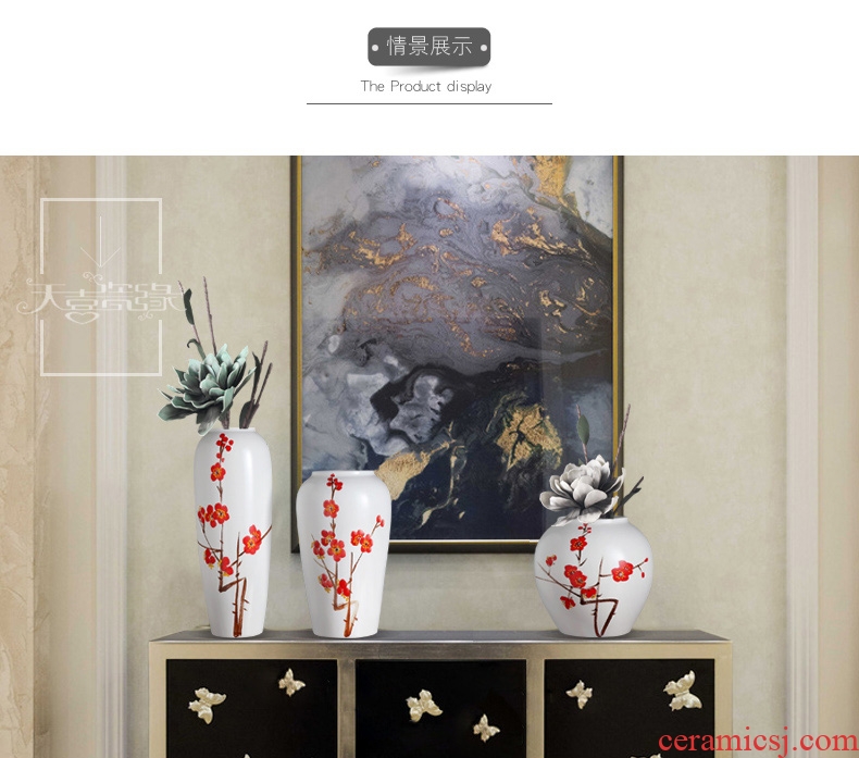 Jingdezhen contemporary and contracted ceramic vase furnishing articles creative living room TV cabinet table flower arranging, home decoration