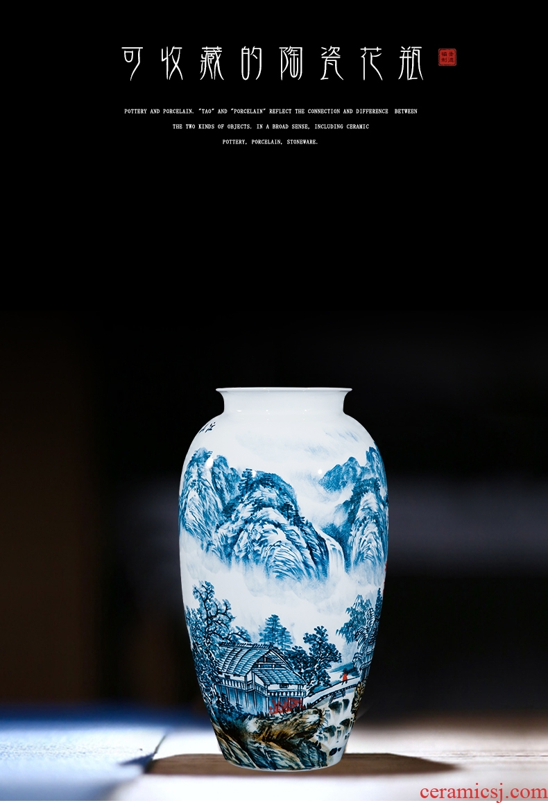 Master of jingdezhen ceramics hand-painted big vase home sitting room adornment is placed the hotel villa arts and crafts