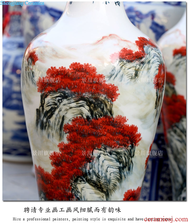 Jingdezhen ceramics antique hand-painted youligong flower arranging big vase home sitting room ground adornment furnishing articles