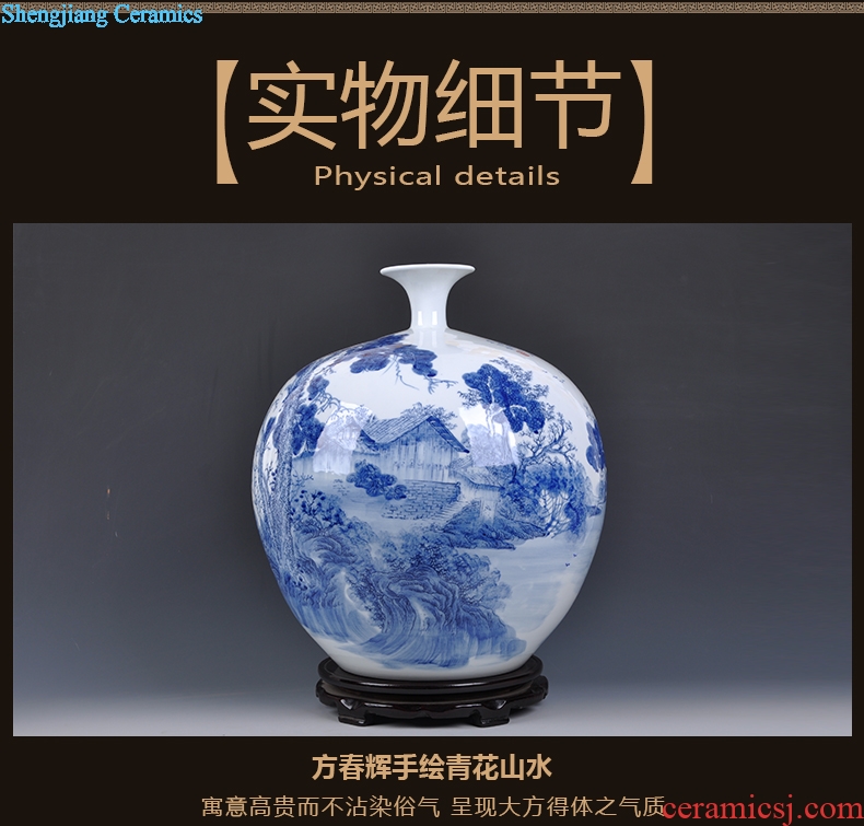 Jingdezhen ceramics famous masterpieces hand-painted porcelain of pomegranate sitting room porch place bottle home decoration arts and crafts