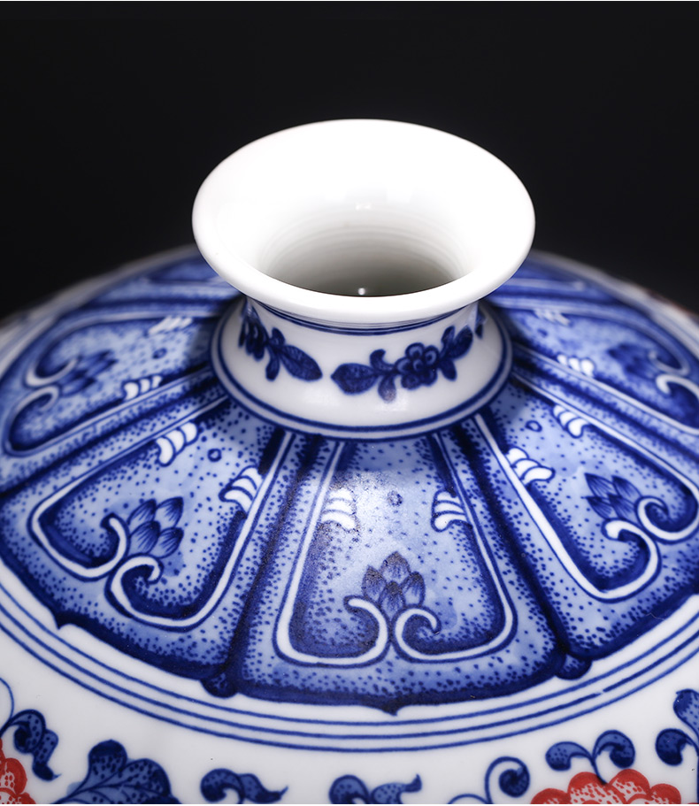 Jingdezhen ceramics imitation qing kangxi antique Chinese blue and white porcelain vase sitting room home furnishing articles