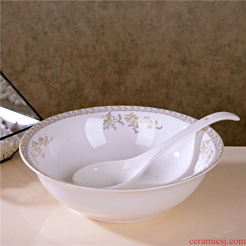 Soup bowl 9 inches domestic large soup bowl big bowls of household ceramics tableware large ceramic bowl noodles bowl bubble rainbow noodle bowl