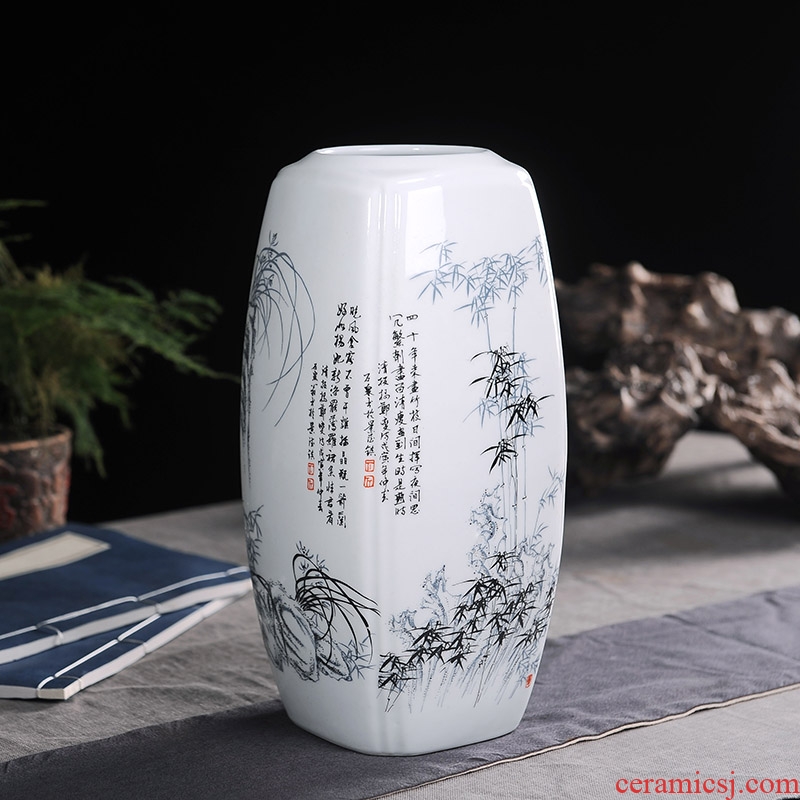 Jingdezhen chinaware bottle plum chrysanthemum flower arranging flowers wine TV ark adornment handicraft furnishing articles sitting room