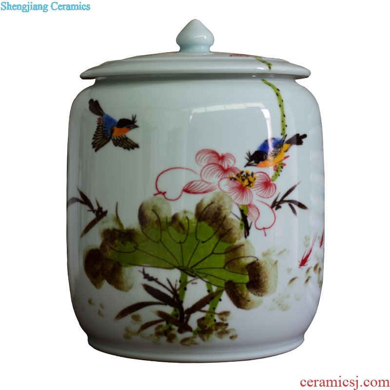 Jingdezhen ceramic large tea cake and tea pu 'er tea pot storage POTS creative tea urn storage tank is restoring ancient ways
