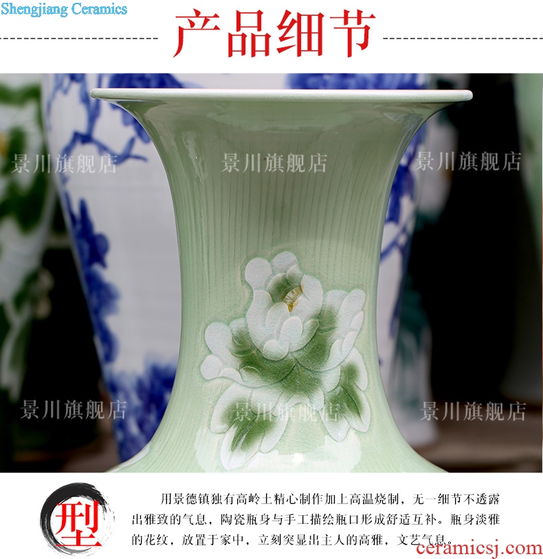 Jingdezhen chinaware lotus carved ice crack glaze cracks of large vases, 70 cm high sitting room big furnishing articles