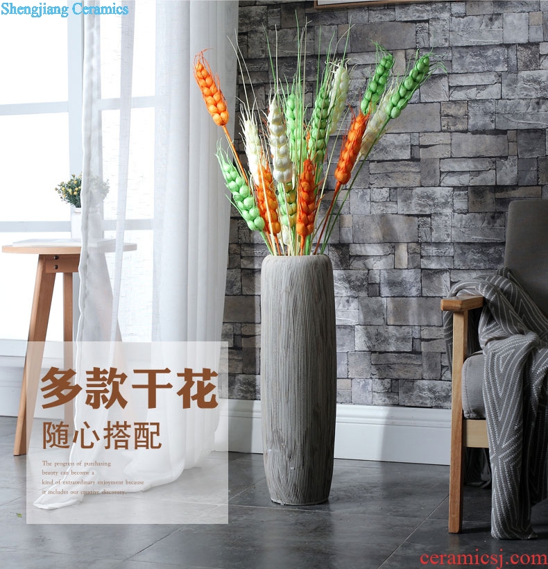 Lucky bamboo dried flowers big ceramic vase Nordic modern furnishing articles, arranging flowers sitting room be born creative home decorations