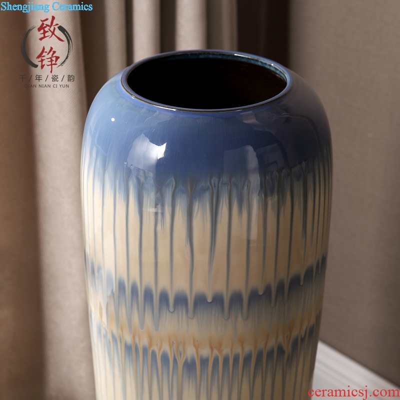 Jingdezhen creative art of contemporary and contracted dried flowers flower arrangement of large ceramic vases, soft outfit example room decoration