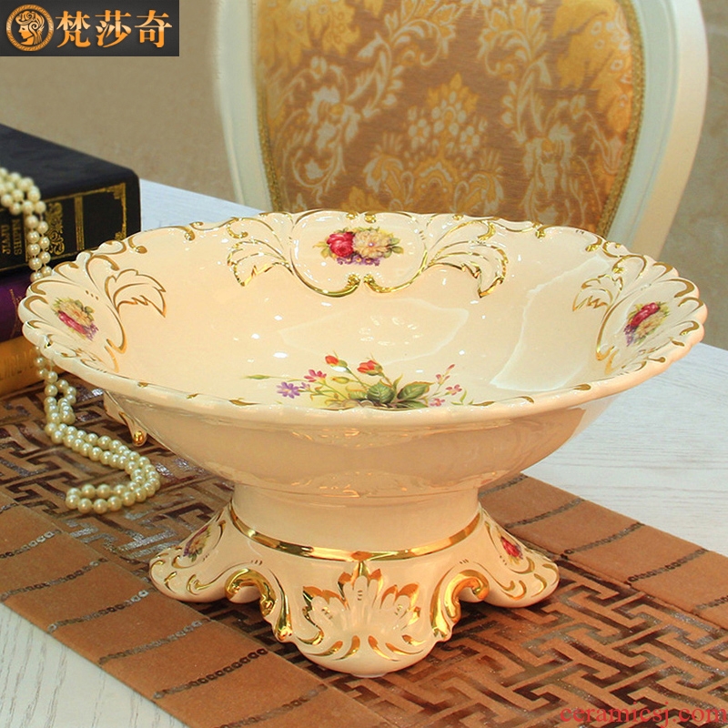 Vatican Sally's European compote suit creative home furnishing articles sitting room tea table decorations ceramic fruit bowl three-piece suit