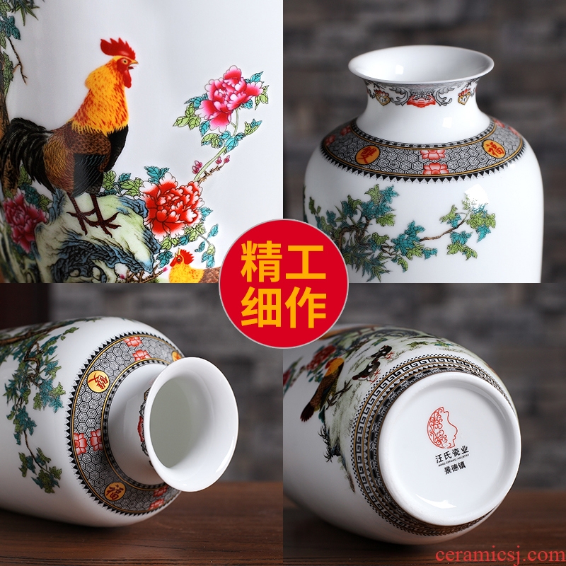 New Chinese style vase furnishing articles of jingdezhen ceramics flower arranging dried flowers contemporary and contracted sitting room office decoration