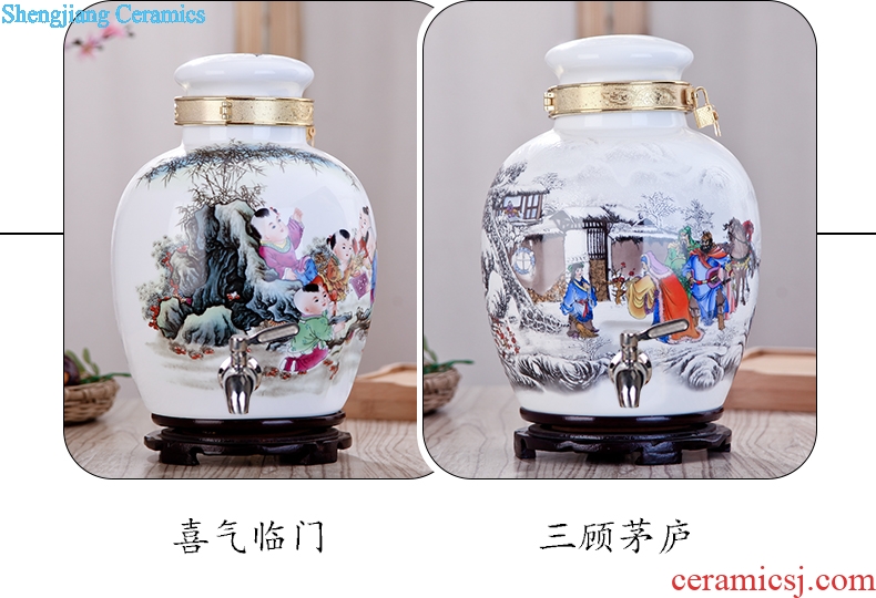 City palace lane jingdezhen ceramic jars 10 jins 20 jins 30 pounds it with leading bubble bottle wine jar jar