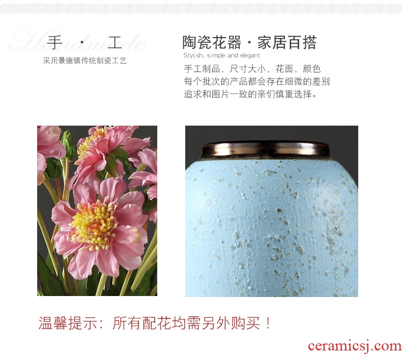 European rural ceramic vase decoration in the sitting room TV ark household table small pure and fresh and dry flower adornment furnishing articles