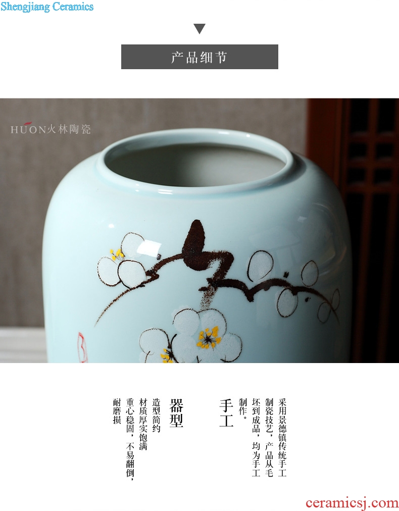 New Chinese style of jingdezhen ceramic vase of large household TV ark porch dry flower arrangement sitting room adornment is placed