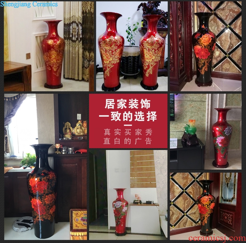 Jingdezhen ceramics glaze crystal vase 1 meter large ground vase modern home furnishing articles adornment sitting room