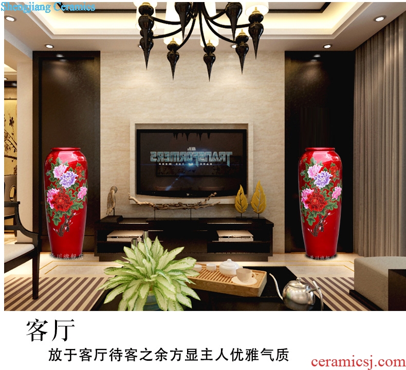 Jingdezhen ceramic crystal glaze sharply of large vase home sitting room place hotel accessories store hall