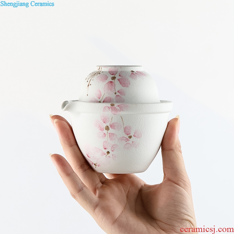 TaoXiChuan jingdezhen ceramic hand-painted crack cup portable travel a jug of a cup of tea pot set