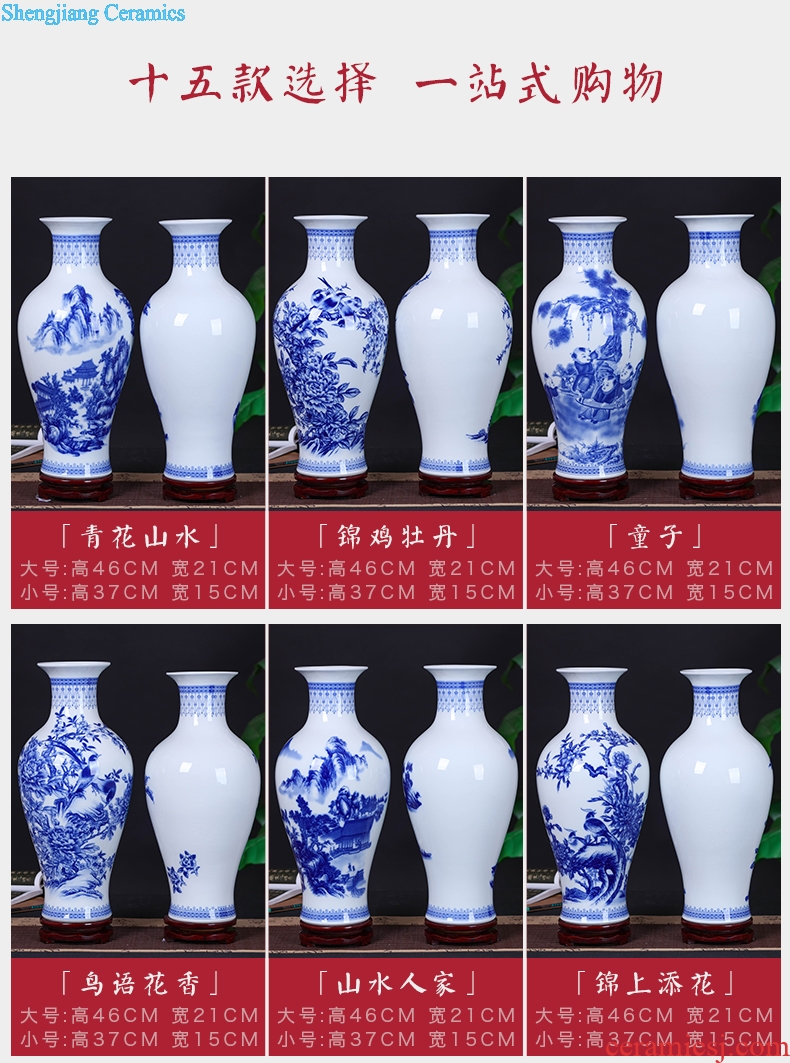 Jingdezhen ceramic vases, modern Chinese style home sitting room adornment is placed blue and white porcelain vases, flower flower implement