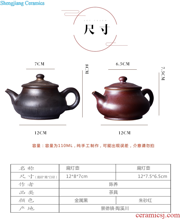 Jingdezhen TaoXiChuan new handmade ceramic flat bulb kung fu tea set of violet arenaceous the teapot