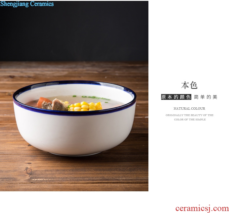 Million jia creative ceramic eat rainbow noodle bowl bowl of soup bowl of household contracted large salad bowl thickening insulating foam rainbow noodle bowl