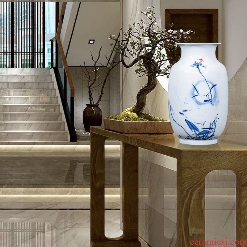 Jingdezhen ceramics hand-painted thin foetus enamel HeCu new Chinese style household flower arrangement sitting room adornment vase furnishing articles