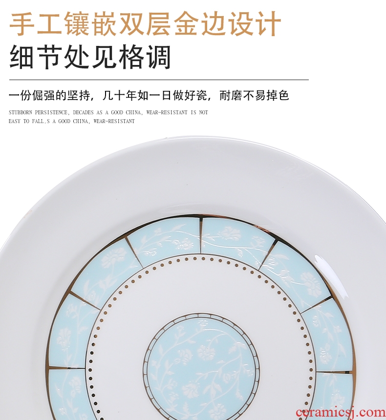 Bone plate suit household dish dish dish of jingdezhen ceramics European contracted 6 inches of bone porcelain plates only