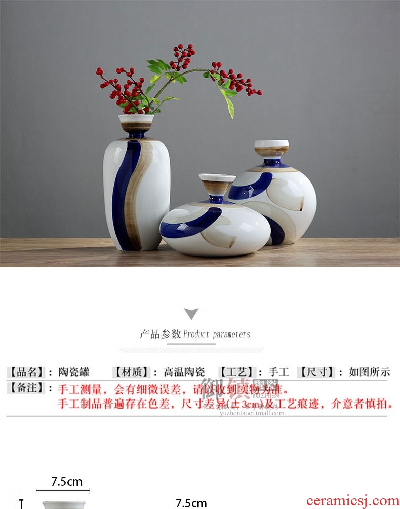 Jane's northern wind jingdezhen ceramics vases, flower arrangement, wine cabinet TV ark the sitting room porch household soft adornment