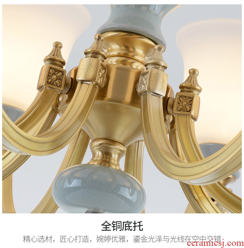 All copper pendant rural contracted sitting room lamps and lanterns creative villa luxury bedroom atmosphere restaurant ceramic chandeliers