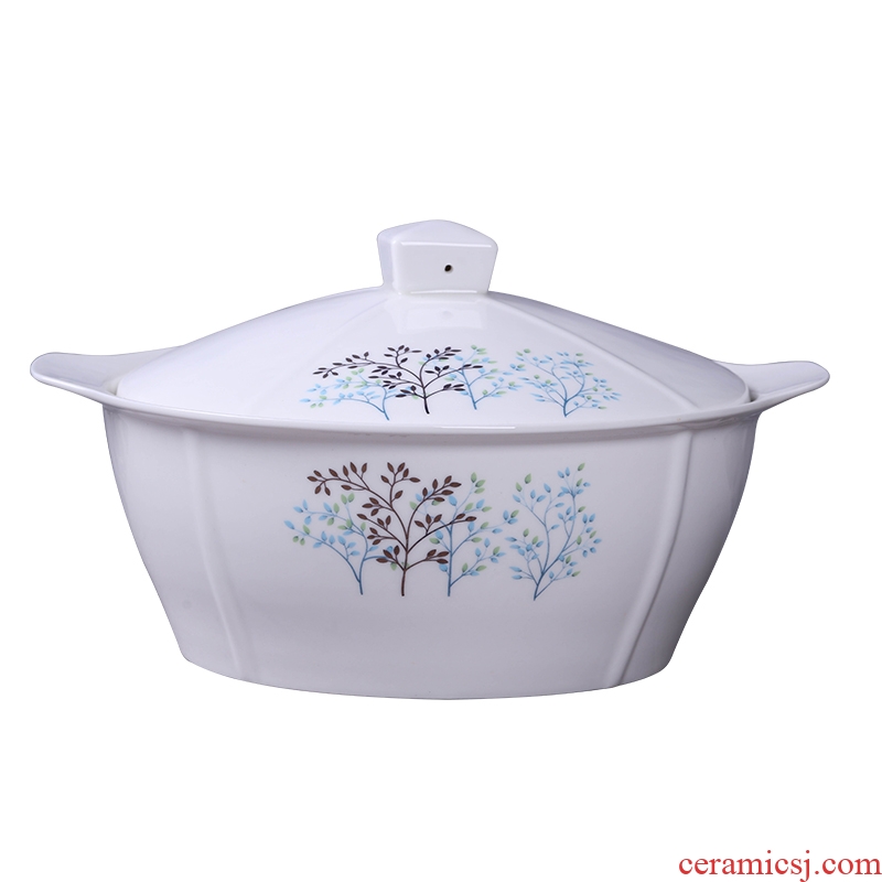 Household ceramics jingdezhen ceramic square pan large soup bowl large rice bowls rainbow noodle bowl can microwave ceramics