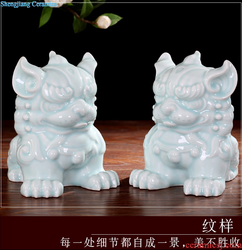 Jingdezhen ceramics green glaze for the furnishing articles home contemporary and contracted sitting room adornment office table decoration