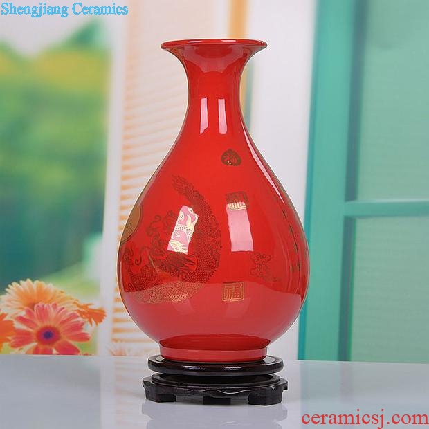 Jingdezhen ceramic vase modern wedding gift decoration furnishing articles home decoration China red porcelain vase