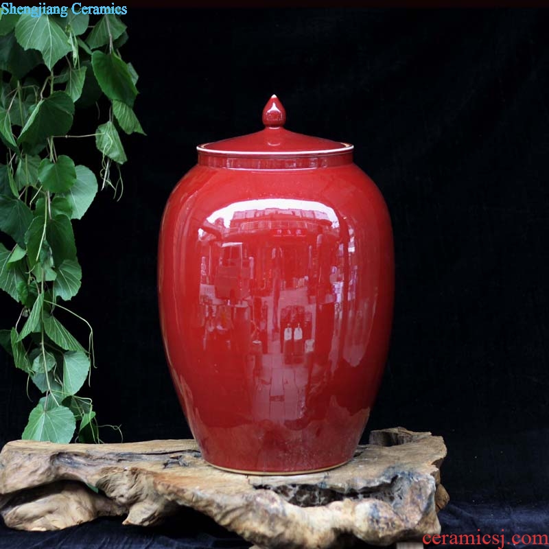 Jingdezhen red tiger porcelain cover pot type wax gourd storage cover pot wedding supplies new decorative porcelain