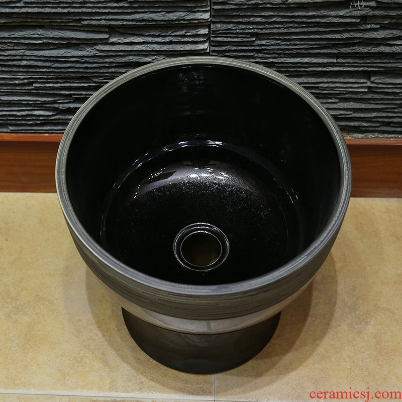 JingYan black art ceramic mop mop pool balcony pool to wash the mop basin basin bathroom mop pool