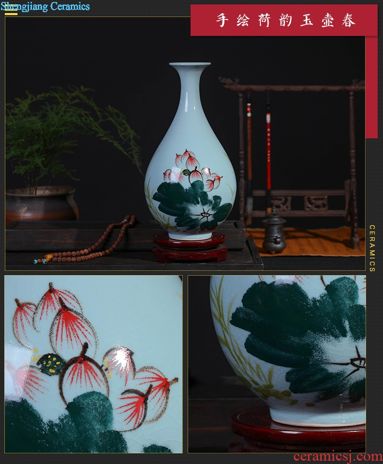 Jingdezhen ceramics Chinese hand-painted ceramic vase furnishing articles sitting room porch flower arranging, home decoration package mail