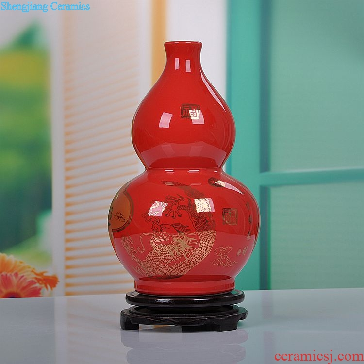 Jingdezhen ceramics maxim gourd vases, contemporary and fashionable household decorations furnishing articles new wedding gift