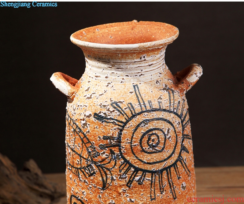 Zen of pottery and porcelain vase Chinese style restoring ancient ways is coarse pottery do old earthenware jar of primitive simplicity porch is decorated furnishing articles flowers, flower arranging