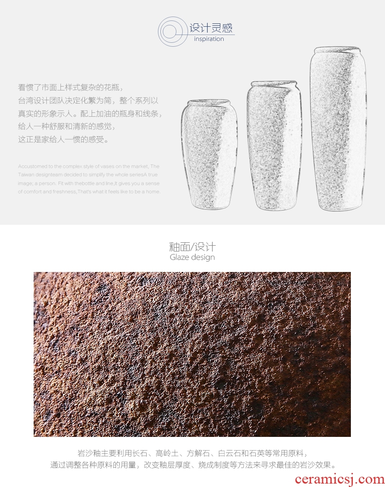Restore ancient ways the ground dried flowers large Chinese do old vase coarse pottery garden hotel villa ceramic furnishing articles sitting room