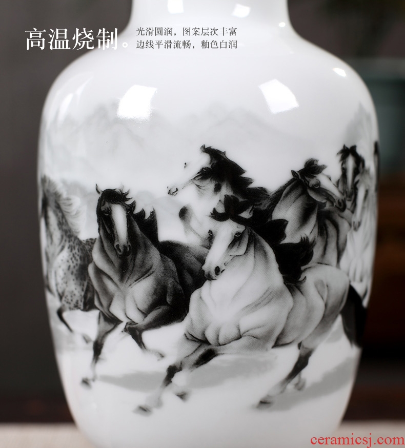 Furnishing articles three-piece jingdezhen porcelain ceramic vase contemporary and contracted household decorates sitting room small handicraft arranging flowers