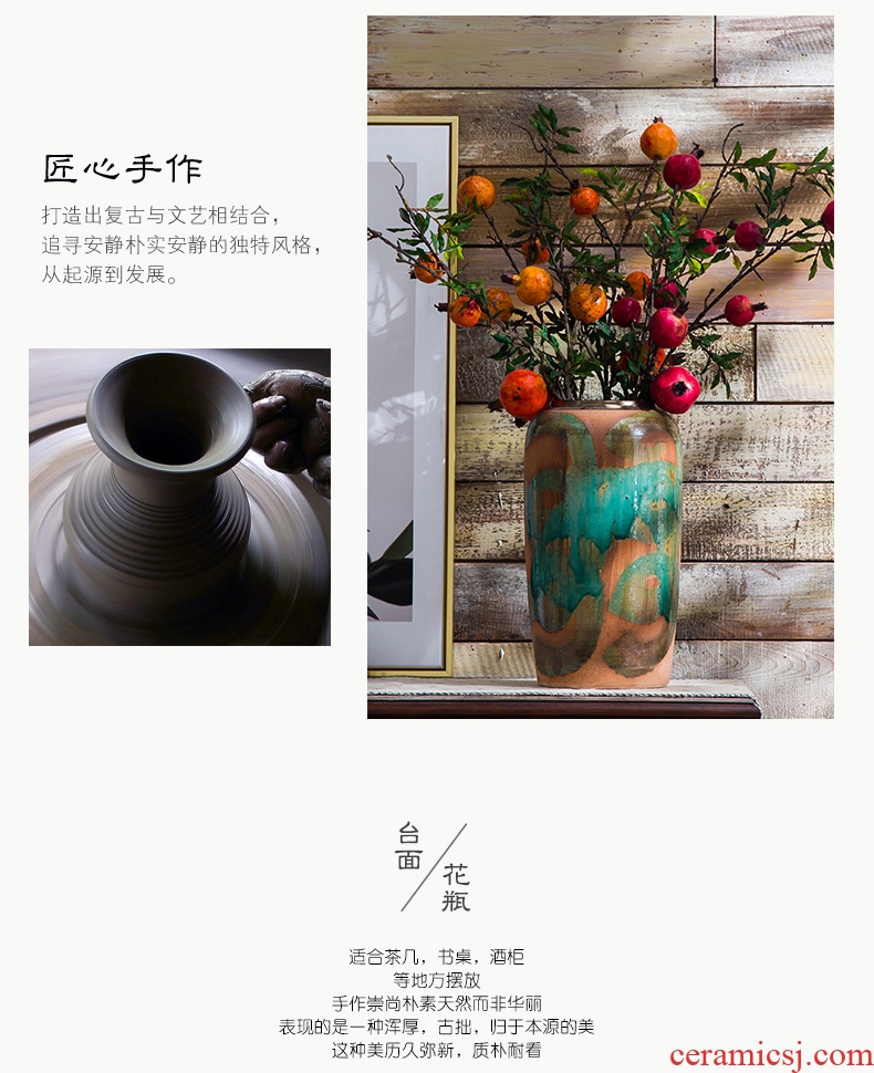 Ceramic vase American pastoral restoring ancient ways contemporary and contracted sitting room desktop furnishing articles in the dried flowers creative jar