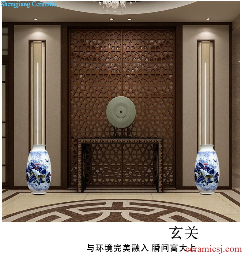 Jingdezhen ceramics hand-painted bamboo report peaceful ceramic vase home sitting room place modern archaized decorations