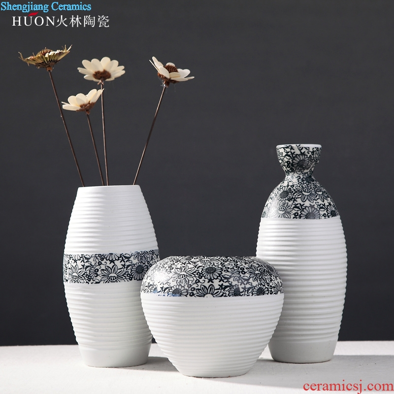 Contemporary and contracted three-piece furnishing articles dried flower vase hotel decoration decoration ceramics creative flower flower implement sitting room