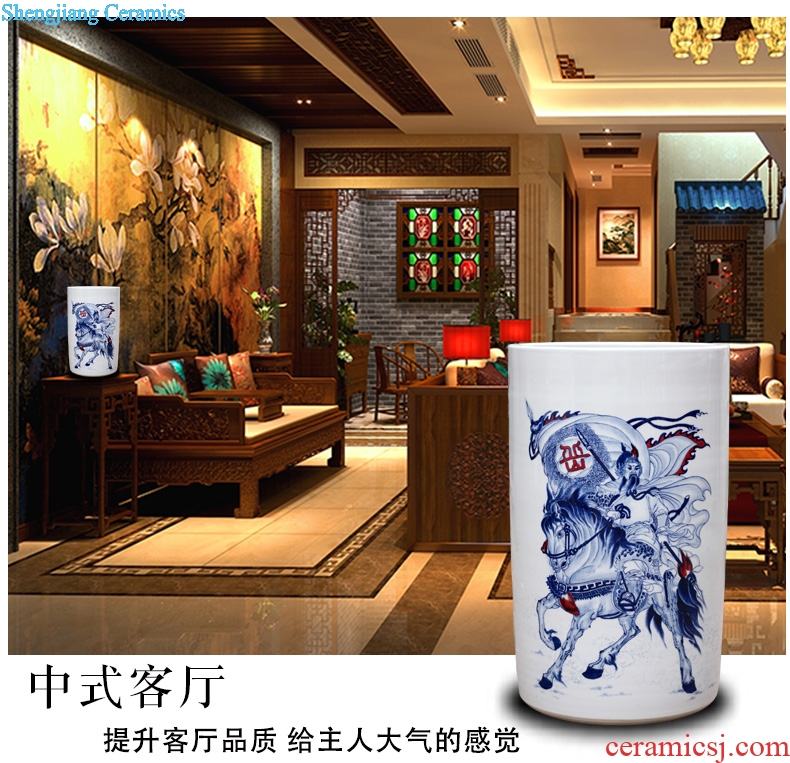 Hand-painted tohave jingzhong quiver jingdezhen ceramic floor furnishing articles sitting room study calligraphy calligraphy and painting cylinder receiving goods