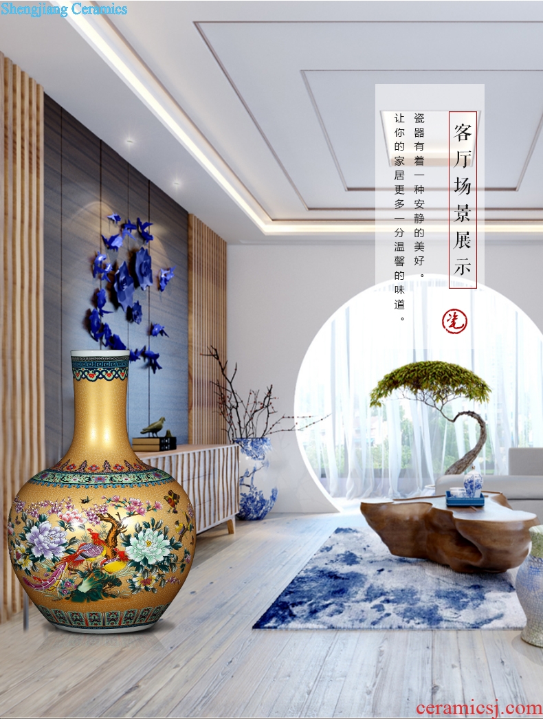 Jingdezhen ceramics of large vases, flower implement flower arranging living room home decoration ceramic bottle furnishing articles