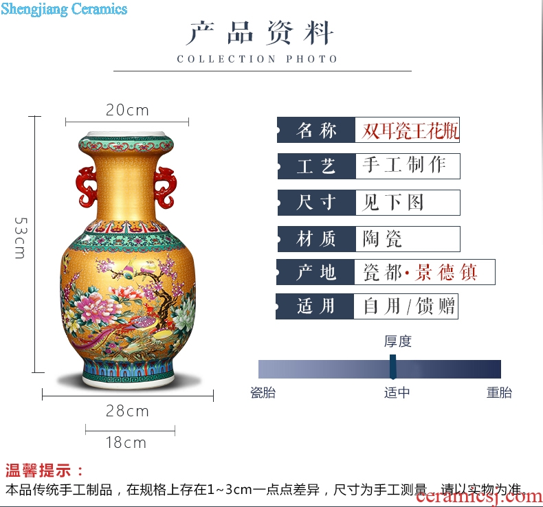 Jingdezhen ceramics ceramic vase household living room TV cabinet porch decoration floor vase furnishing articles