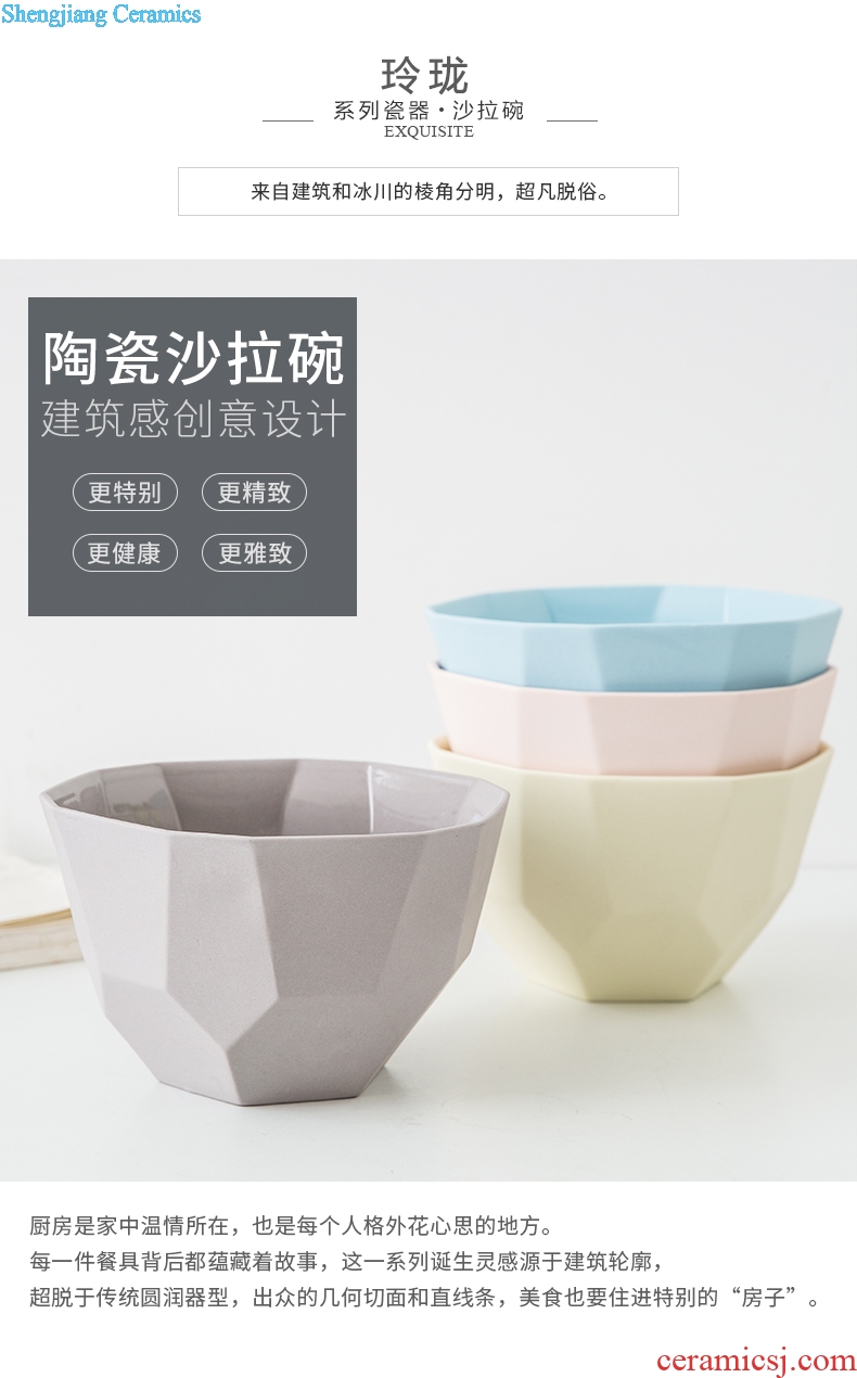 Ijarl million jia creative Korean contracted ceramic salad bowl of soup bowl noodles in soup home large bowl and personality